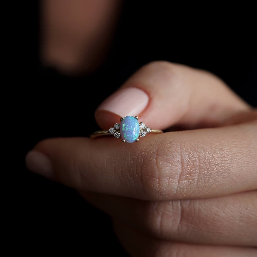 Opal Aşk Altın Yüzük