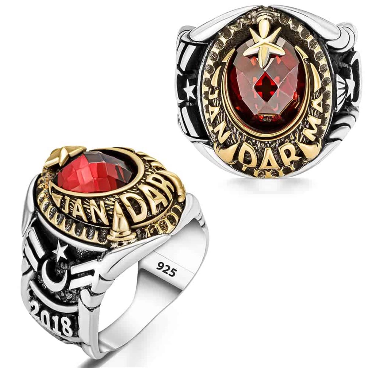 Crescent and Star Patterned Gendarmerie Silver Ring
