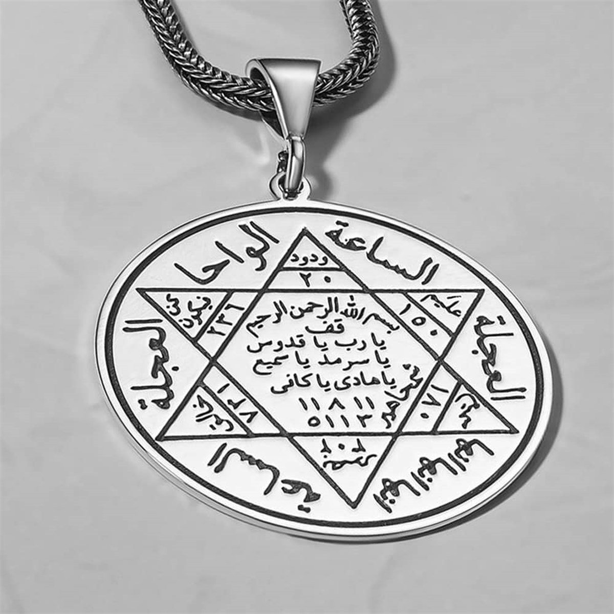 Mührü Hz Süleyman İşlemeli Gümüş Kolye