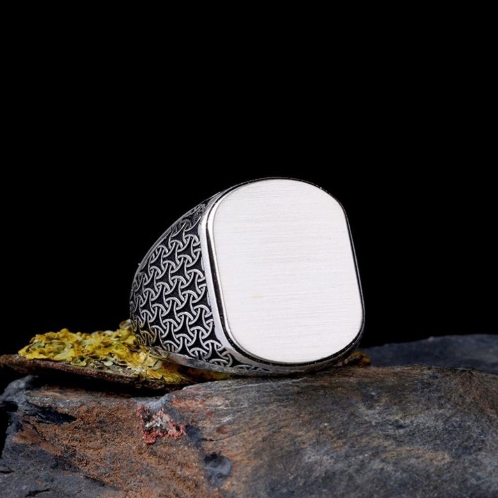 Sade Kasa Otantik Model Gümüş Erkek YüzükPlain Ring