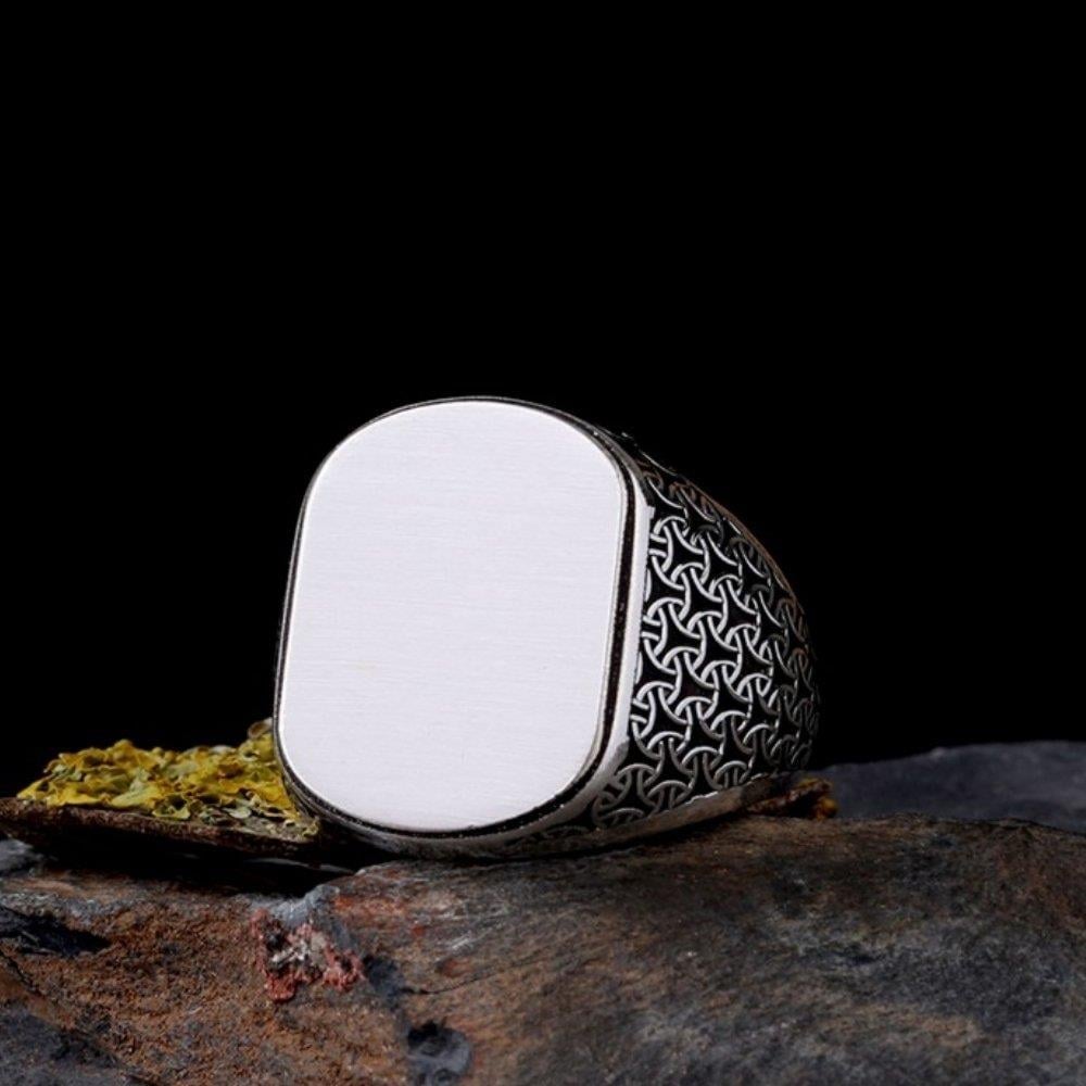 Sade Kasa Otantik Model Gümüş Erkek YüzükPlain Ring