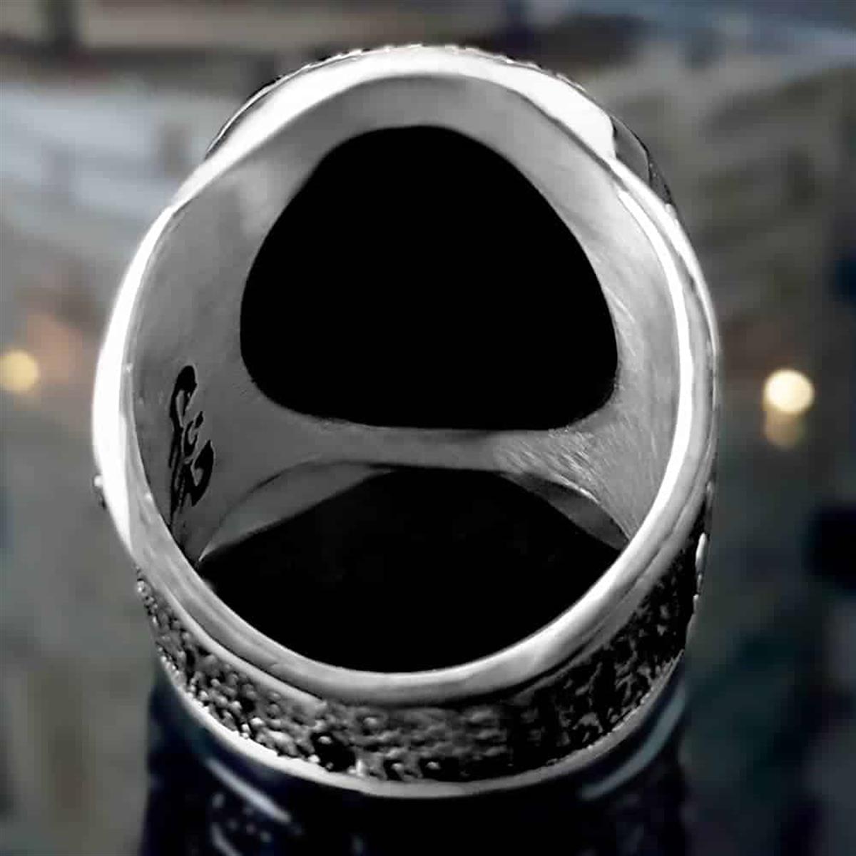 Zulfikar Sword Motif Seal Solomon Silver Ring