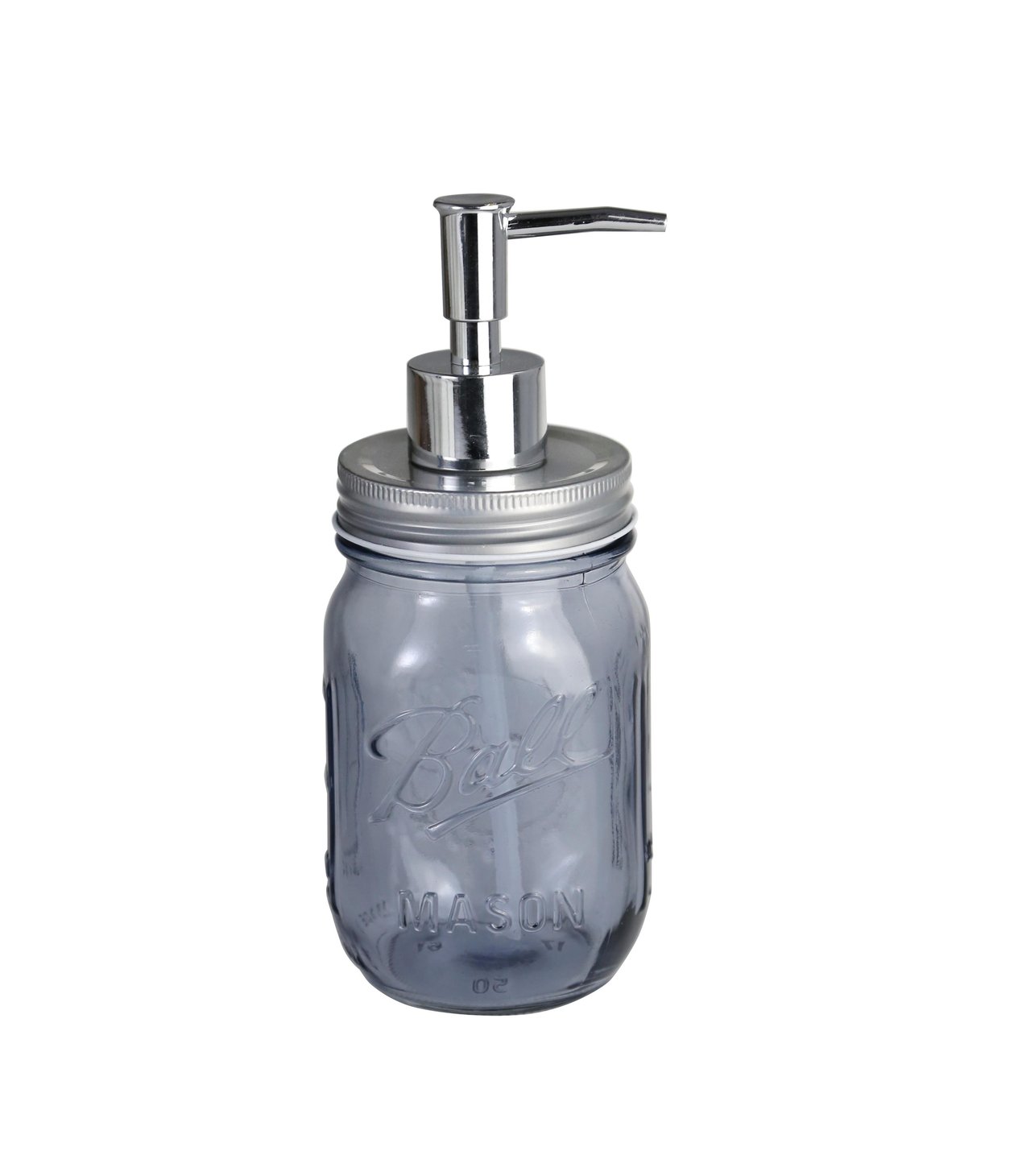 Cam Sıvı Sabunluk,Çiçek Desenli Koyu Mavi 8X8X10Cm 420Ml