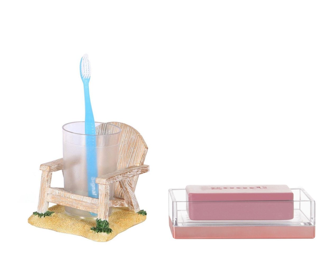 Diş Fırçalık Ve Sabunluk 2 Li Banyo Seti,Sandalye Model