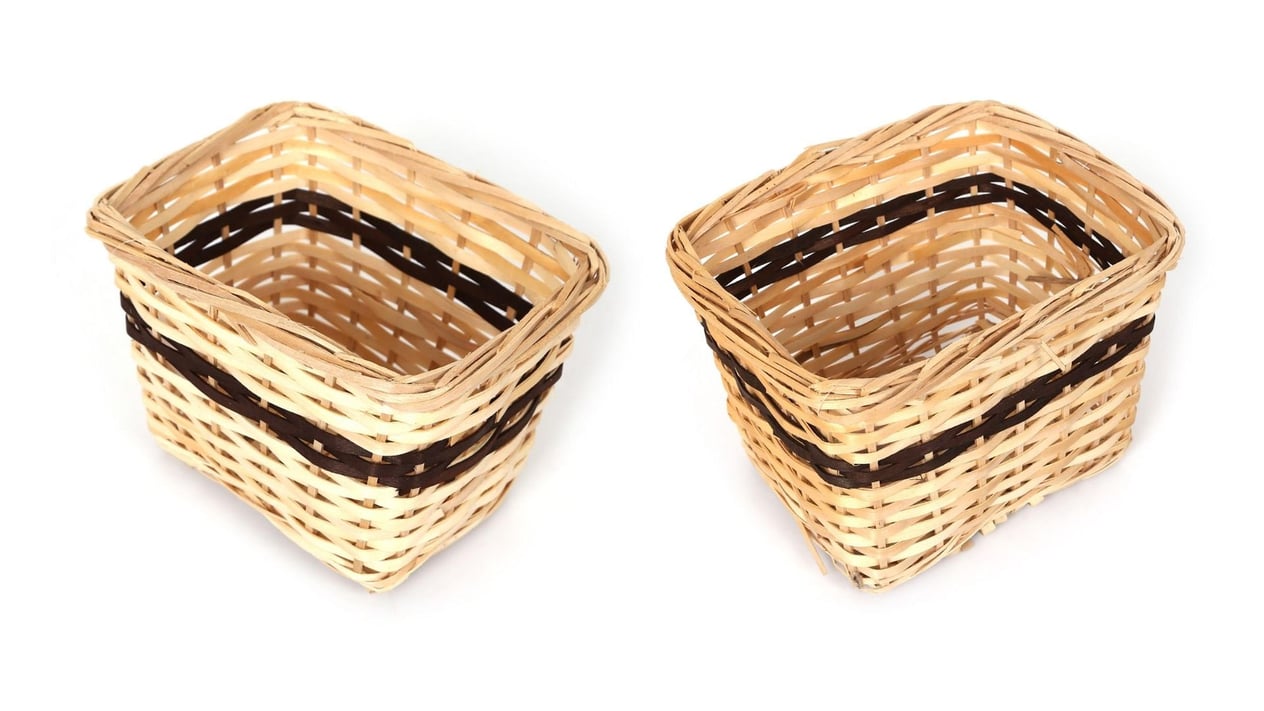 Hasır Sepet 2 Adet Orta Boy 21X14,5X14,7Cm 