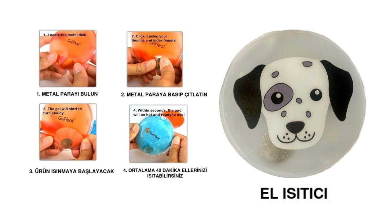 Köpek Cep Sobası,El Isıtıcı,Sıcak Su Torbası Pvc  9Cm