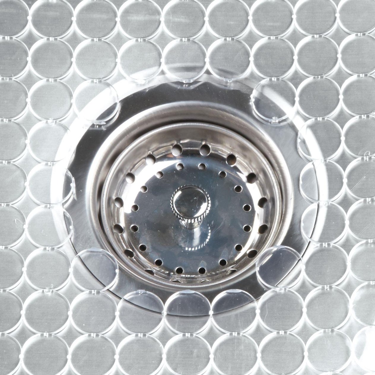 Lavabo İçi Kaydırmaz Ve Bulaşık Kurutmalık Şeffaf Damlalı 27X31X0,8Cm