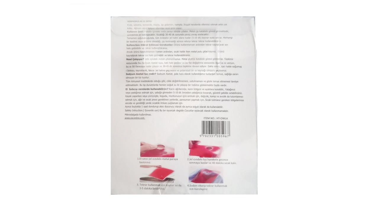 Pembe Ceylan Cep Sobası,El Isıtıcı,2 Adet Sıcak Su Torbası Pvc 9cm