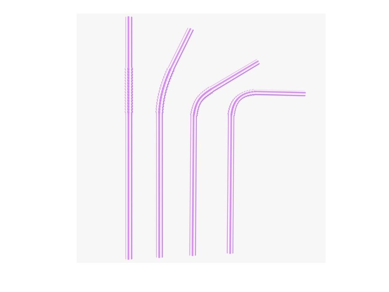 Pembe Pvc Pipet 48 Adet  22Cm
