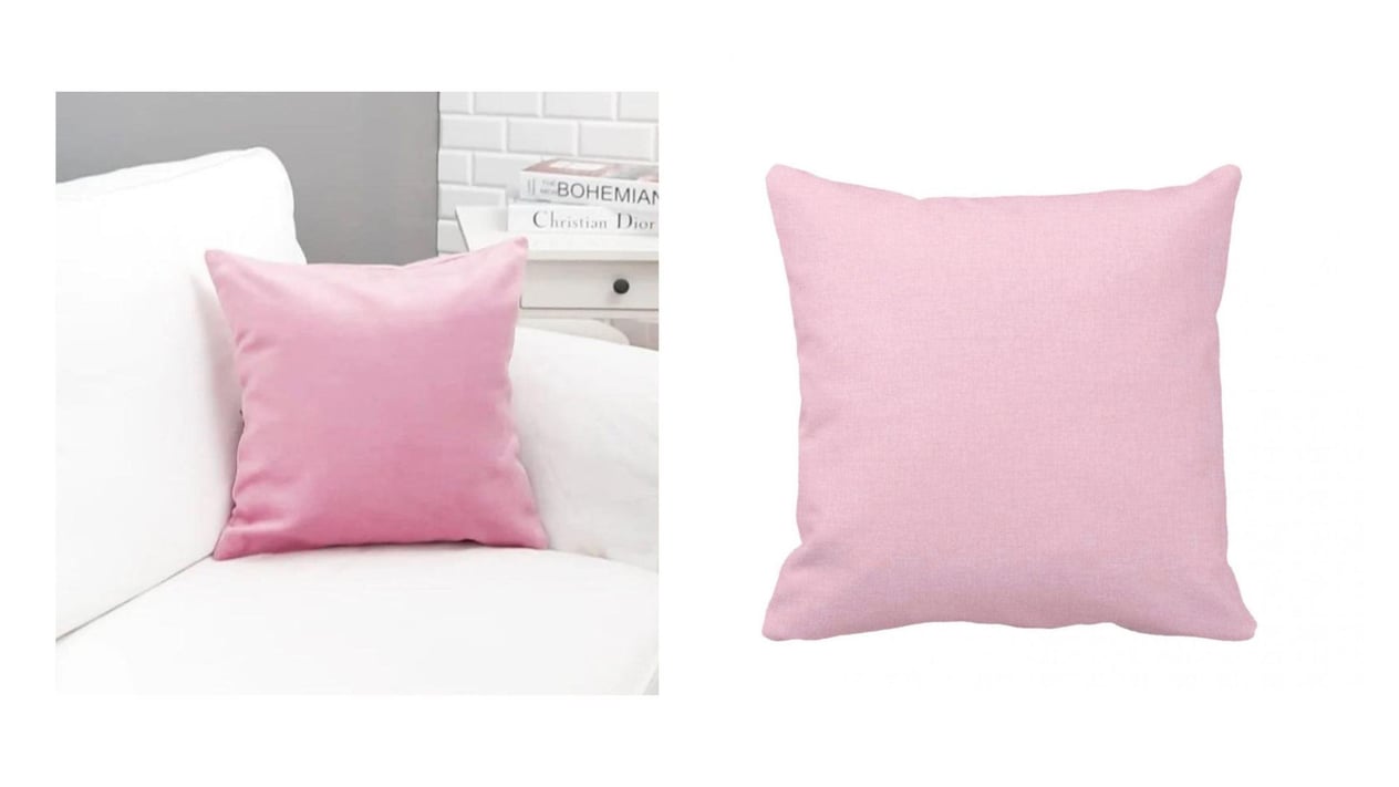 Pembe Yastık Kırlent Kılıfı Çift Taraflı 47X50Cm