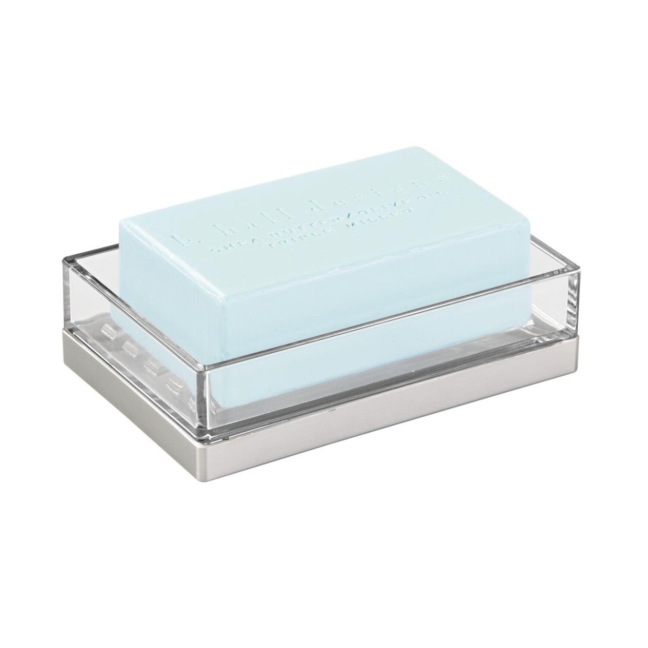 Sabunluk Modern Gümüş Tasarımlı Akrilik 12X8X3Cm