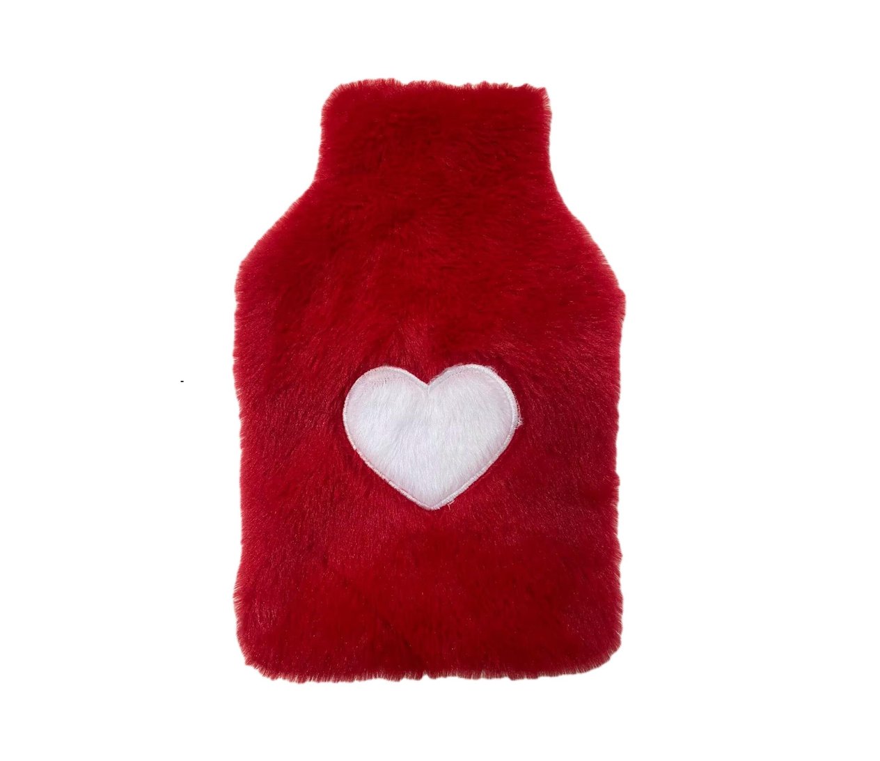 Sıcak Su Torbası Peluş Kalpli,Kırmızı Termofor 29X17Cm 750Ml