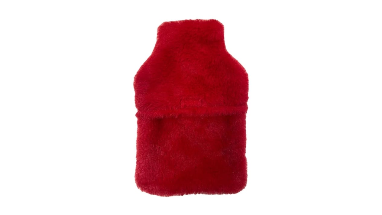 Sıcak Su Torbası Peluş Kalpli,Kırmızı Termofor 29X17Cm 750Ml