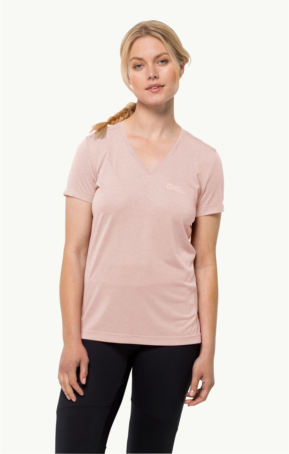 Jack Wolfskin Crosstrail T Kadın T-Shirt 1801693-2203 Rose Smoke