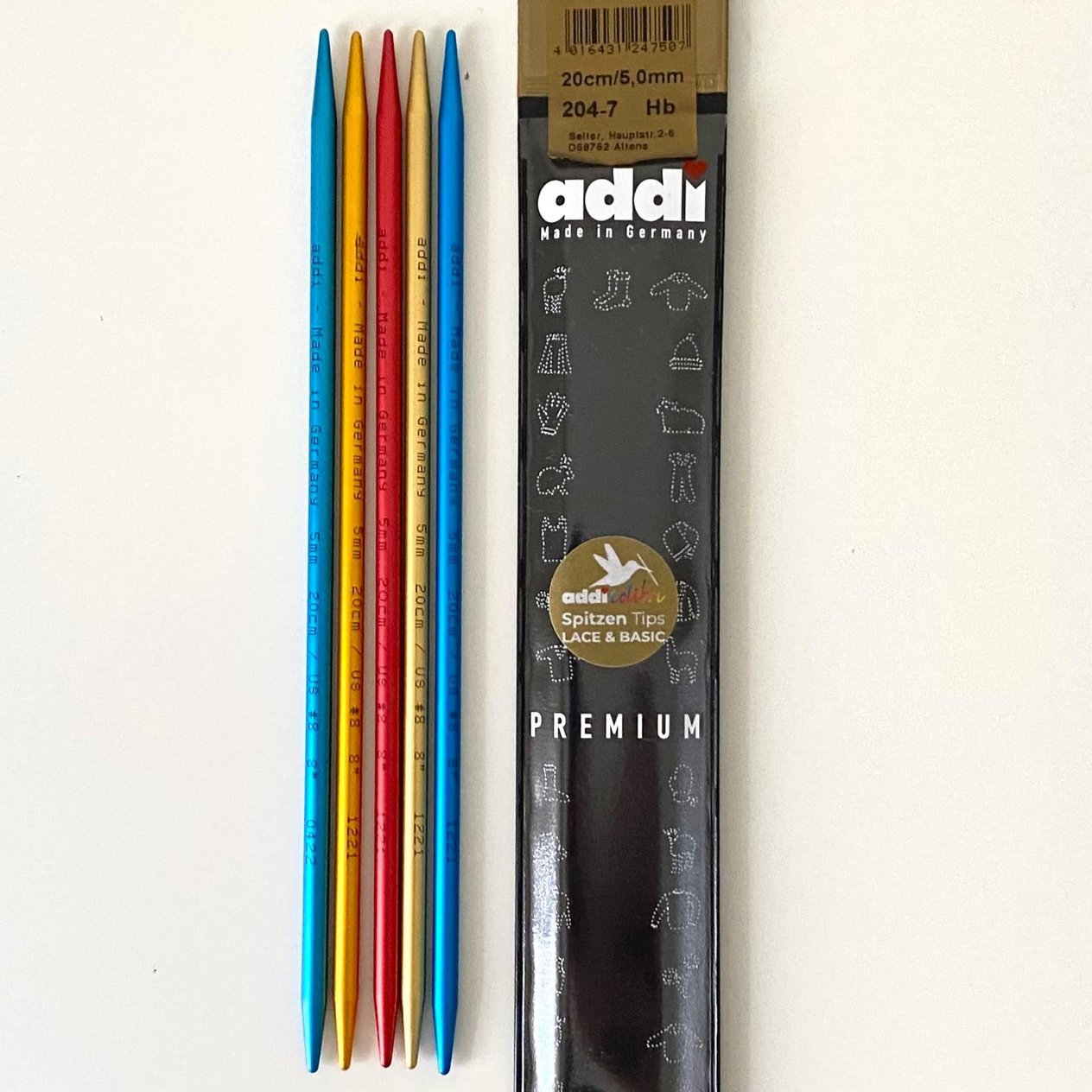 Addi 20 Cm 5' li Renkli Çorap Şişi 204-7  5 Mm