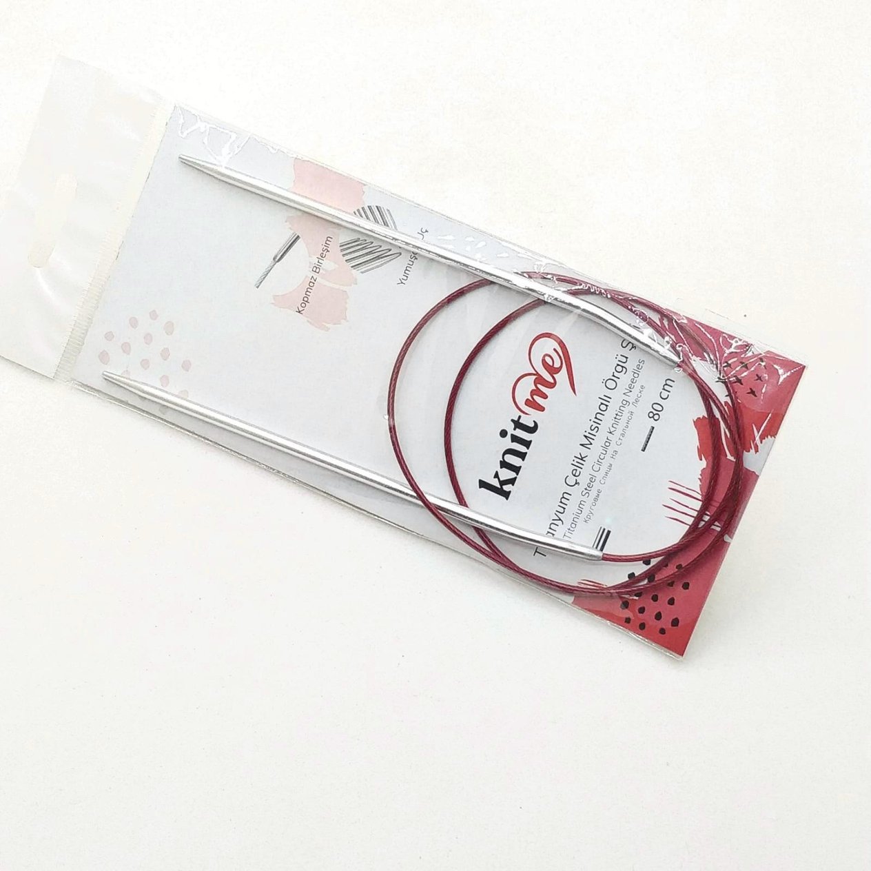 Knitme 80 cm Renkli Misinalı Şiş 3 Mm