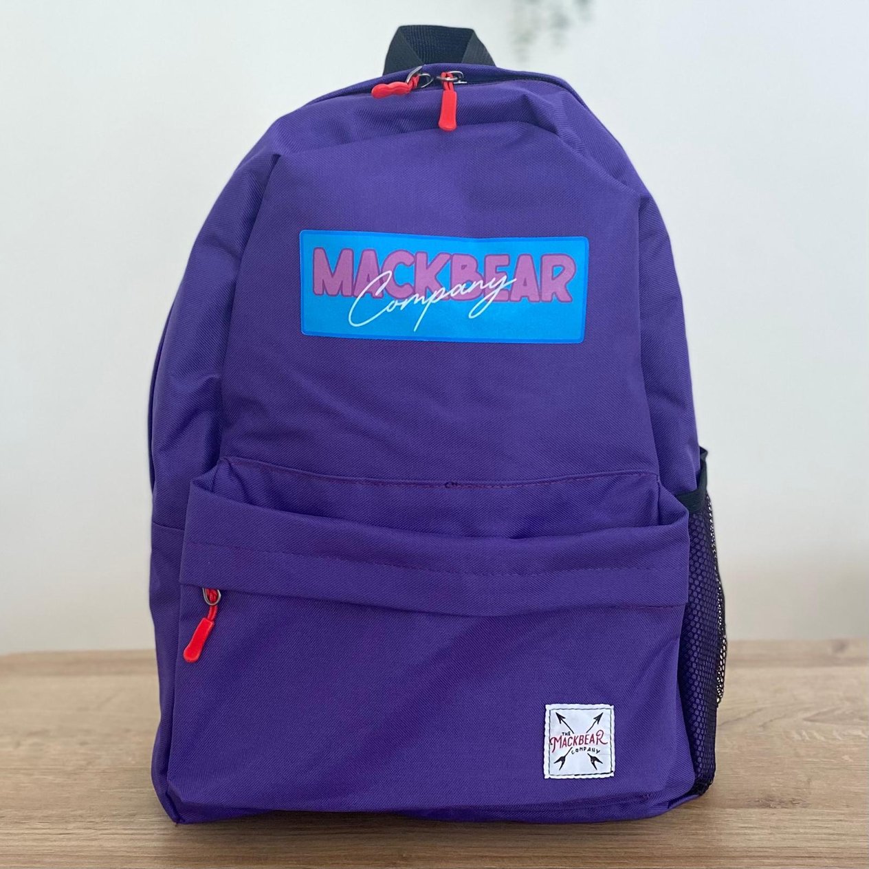 Mackbear Unisex Sırt Çantası, Suluklu Okul Çantası Mor