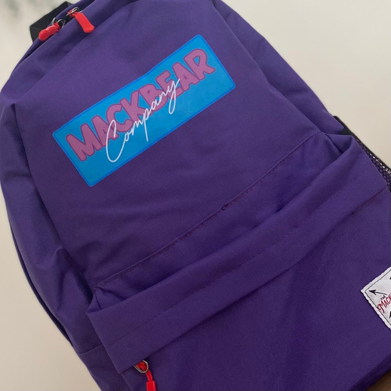 Mackbear Unisex Sırt Çantası, Suluklu Okul Çantası Mor