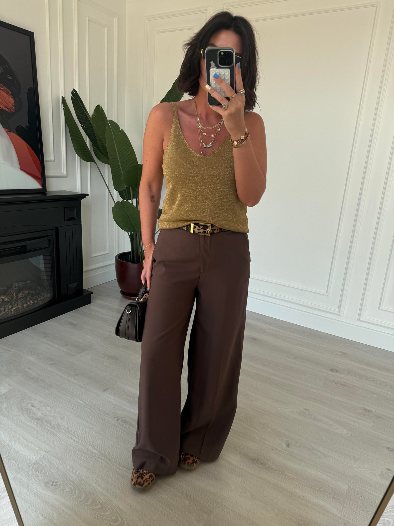 Karol ,Premium Kumaş , Tencel , Acı Kahve Palazzo Pantolon