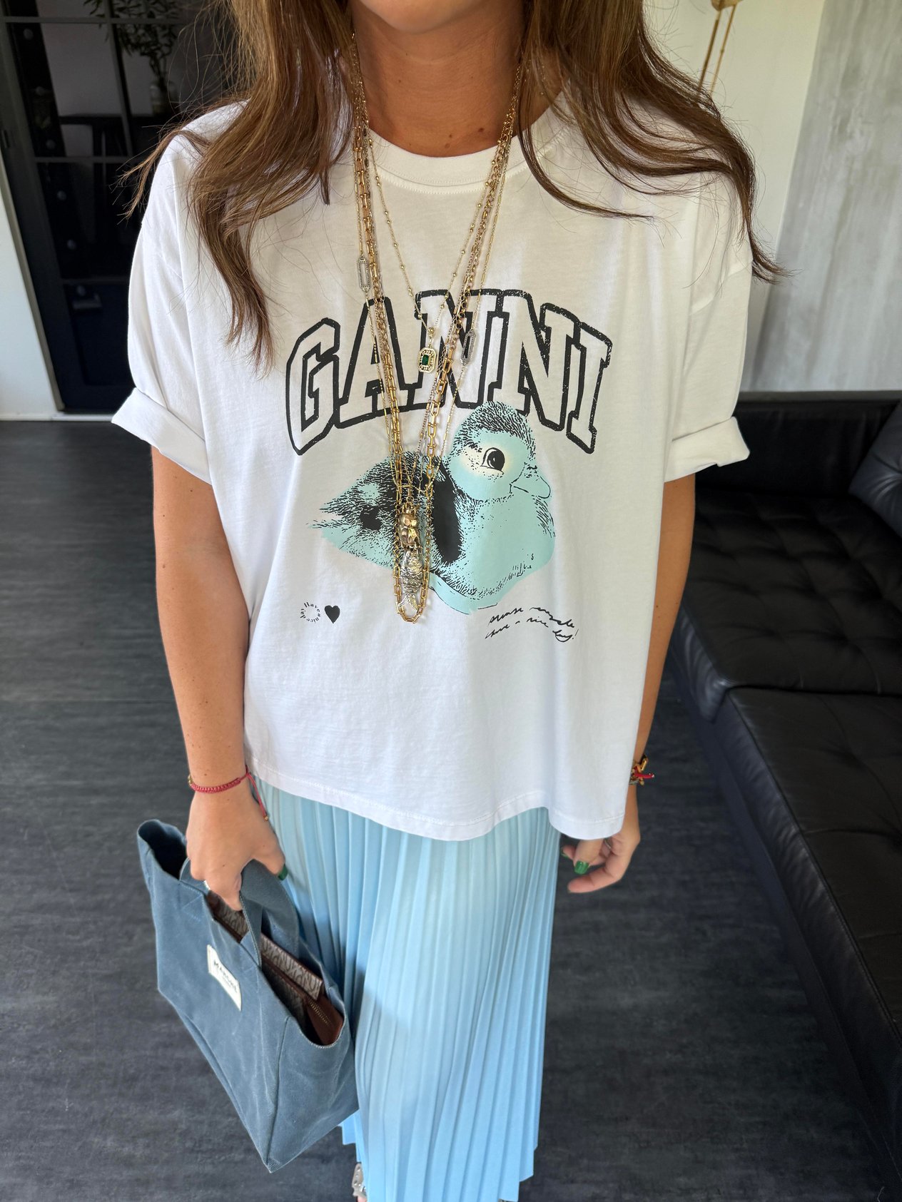 Ganni, Beyaz T-shirt