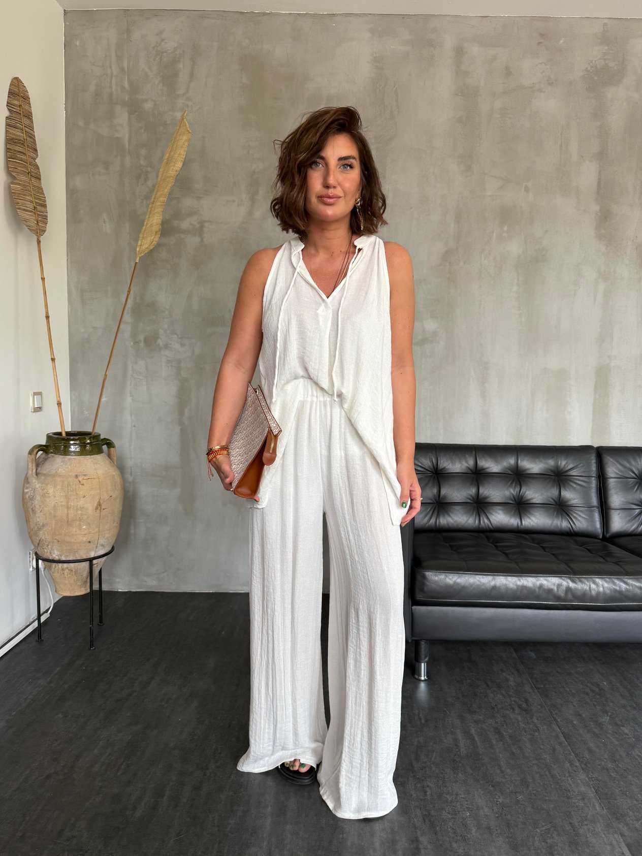 Beyaz , Premium , Bluz Pantolon Takım