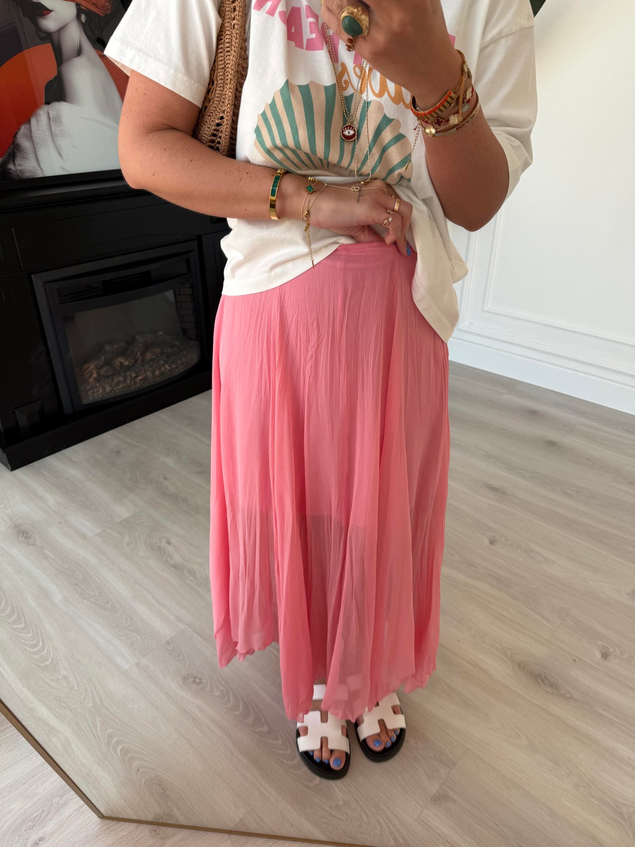 Pembe , Kraşlı Etek