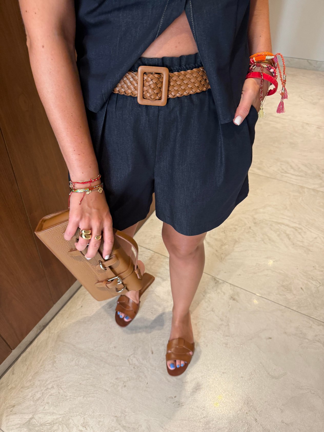 Taba Kemerli , Premium , Jean Şort