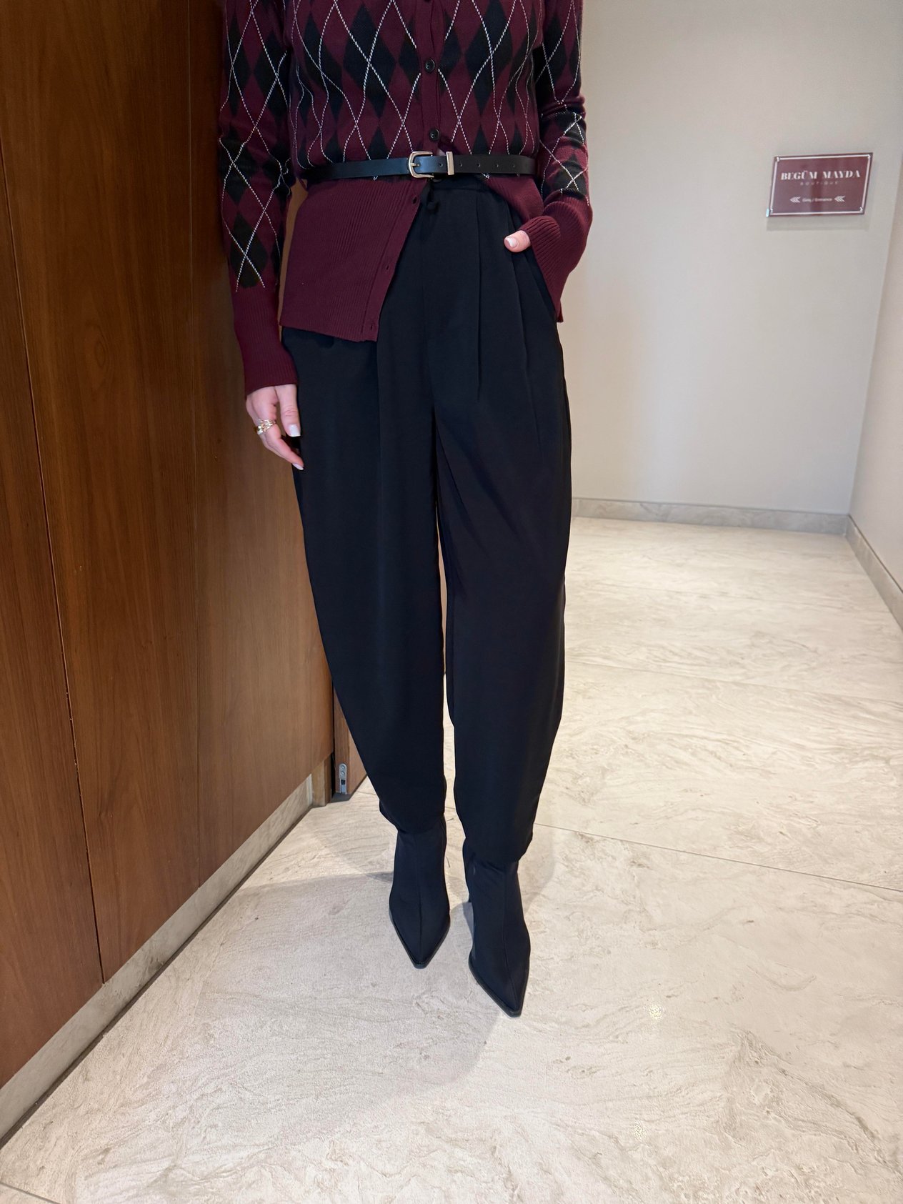 Beli Lastikli , Siyah , Jogger Tiril Pantolon