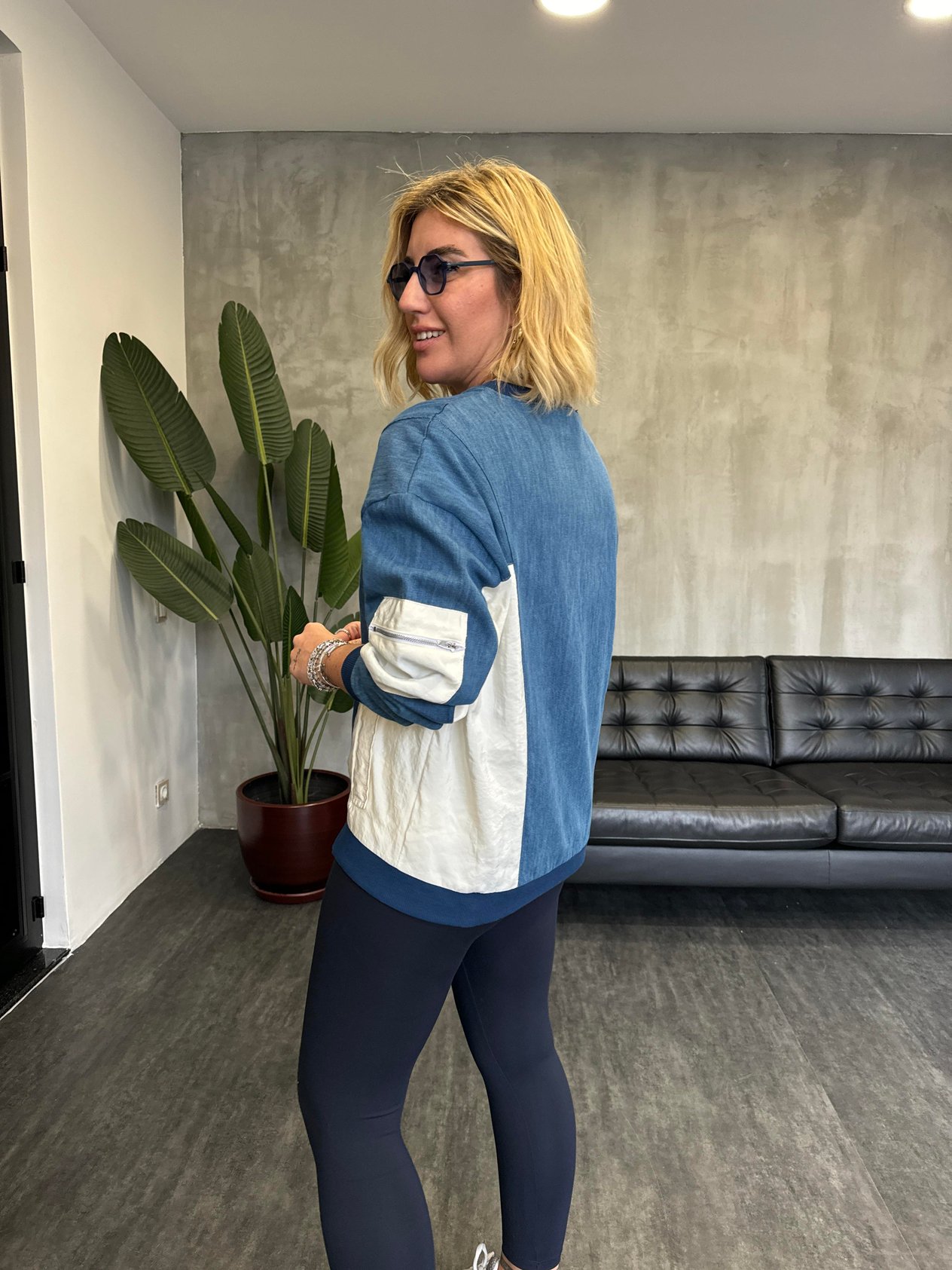 Tencel Jean & Paraşüt Kumaş Tasarım Sweatshirt