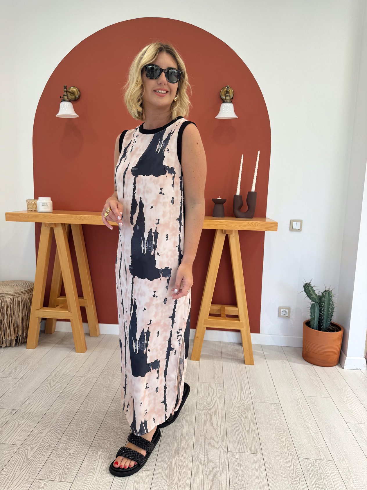 Batik Desenli Elbise