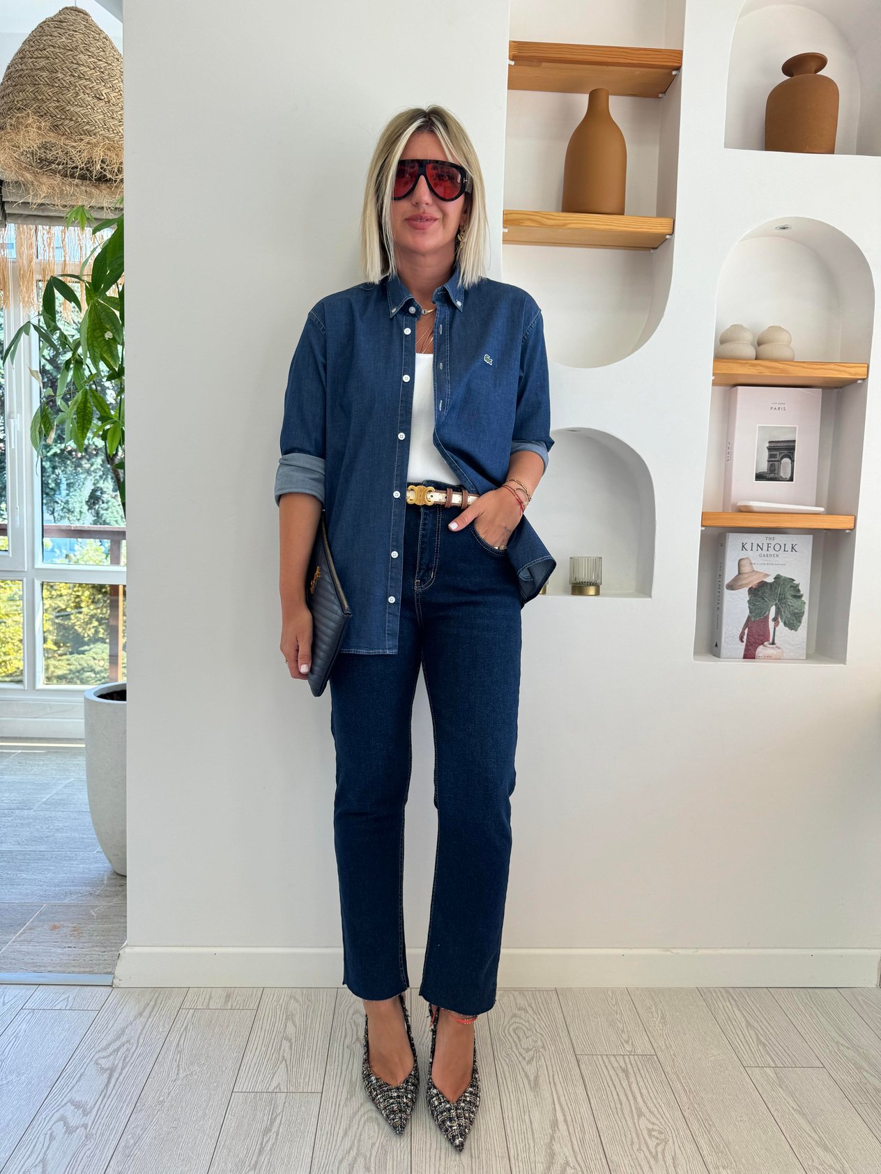 Kesik Paça , Komple Likralı Lacivert Blue Jean