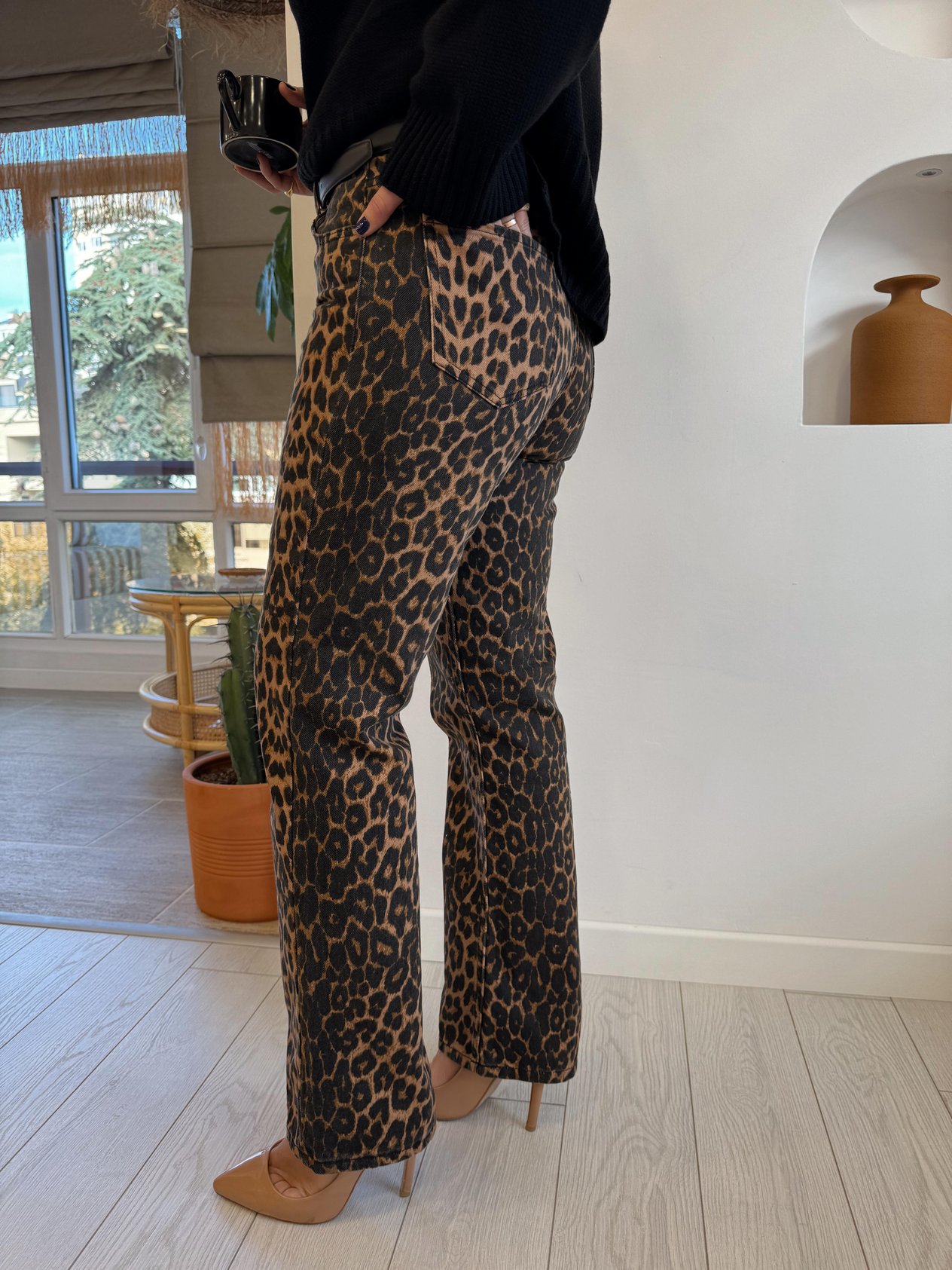Leopar Desenli Jean Pantolon