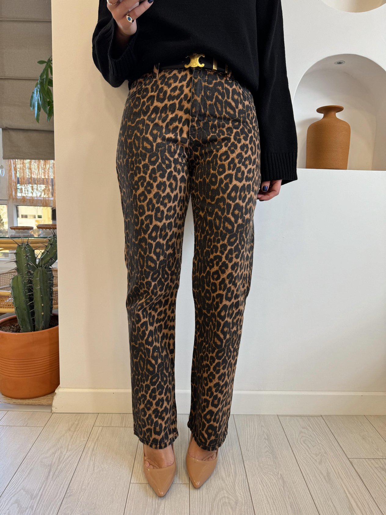 Leopar Desenli Jean Pantolon