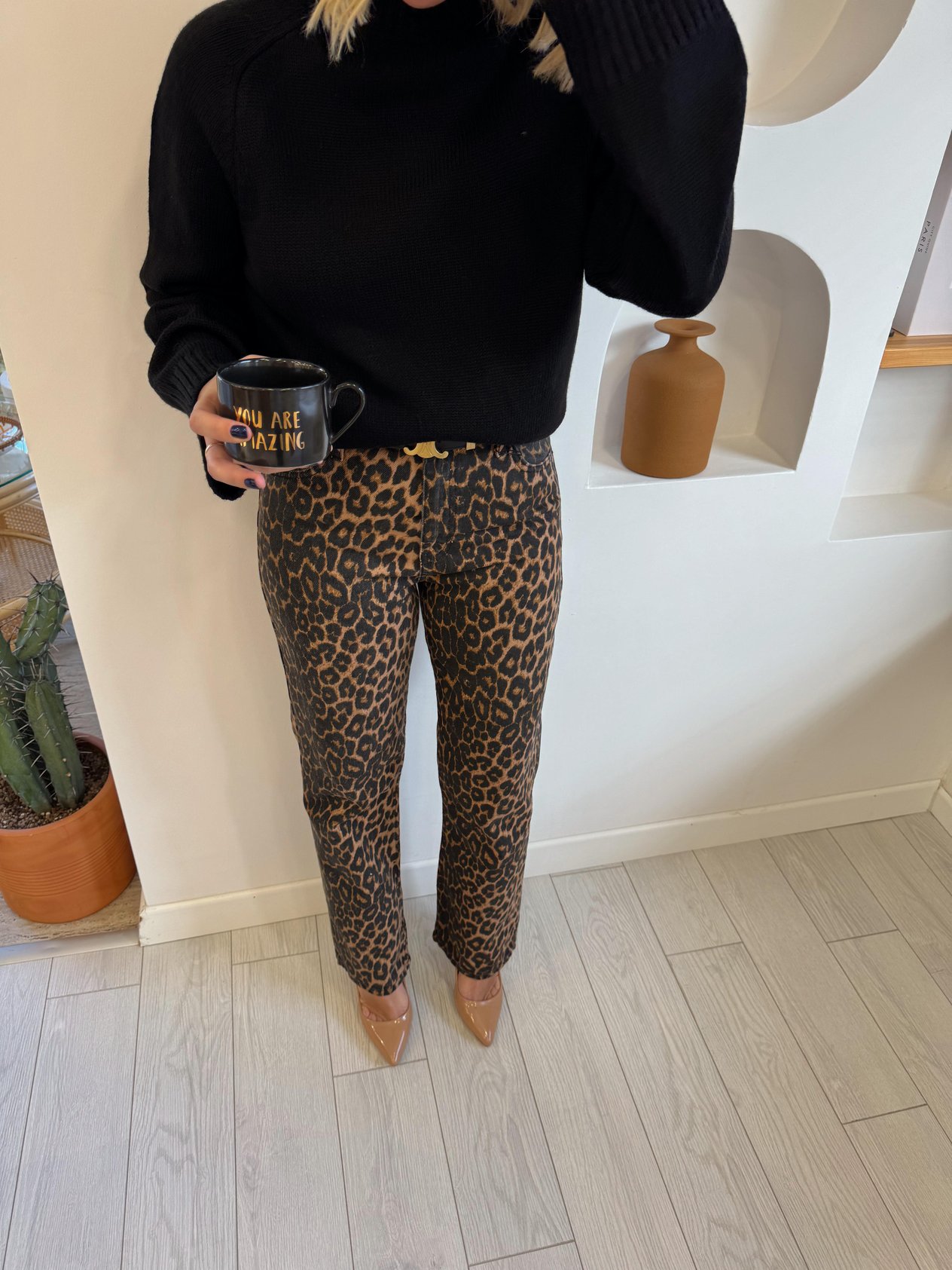 Leopar Desenli Jean Pantolon