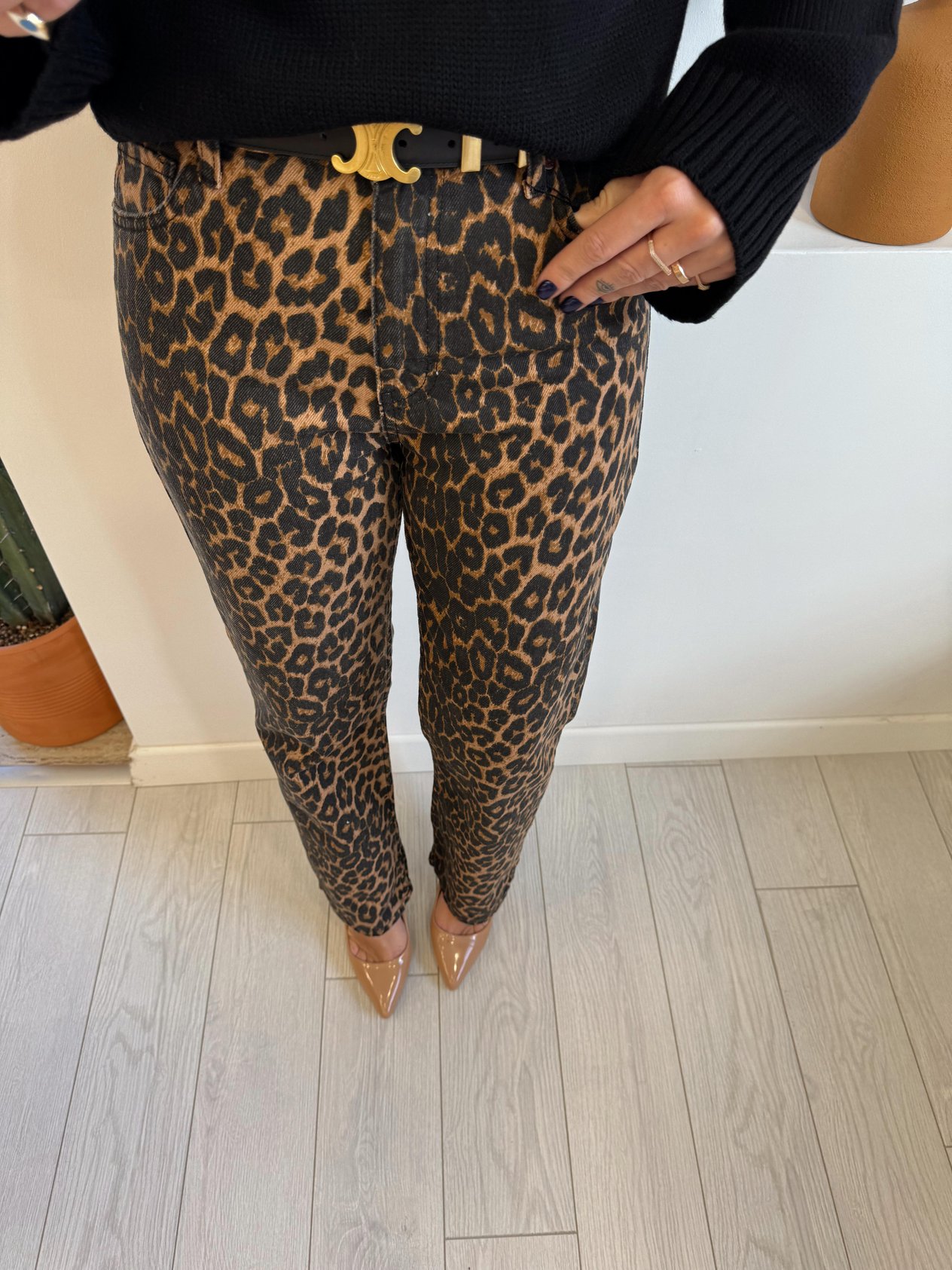Leopar Desenli Jean Pantolon