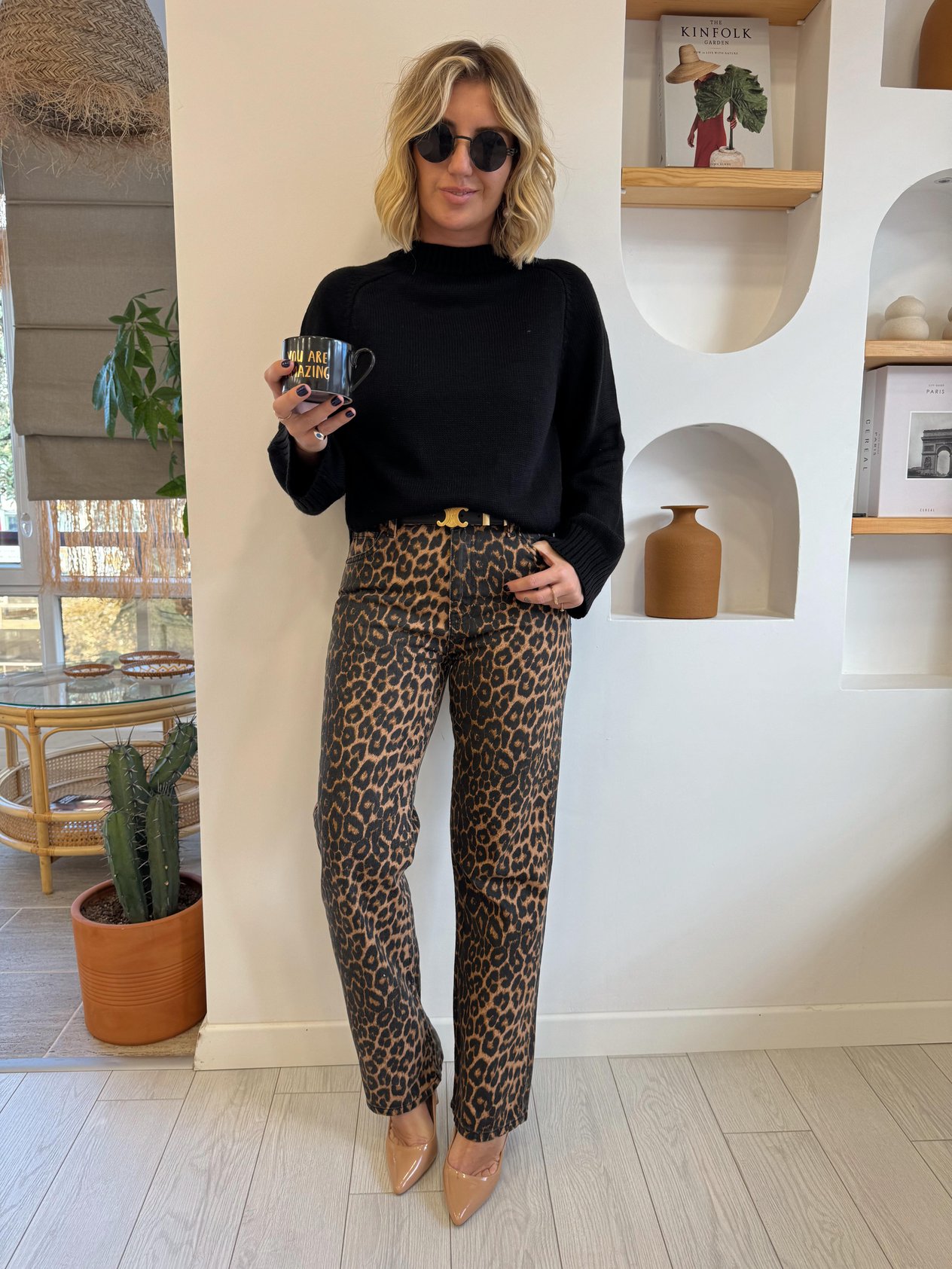Leopar Desenli Jean Pantolon
