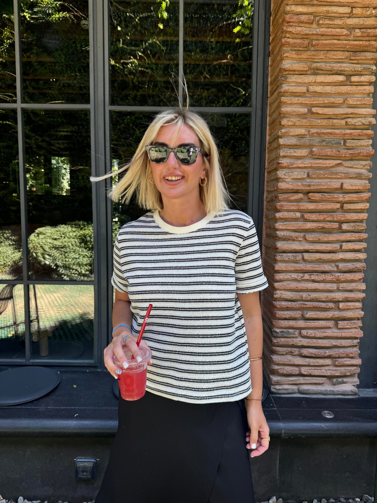 Orijinal Marka , Siyah Çizgili Dokulu T-shirt
