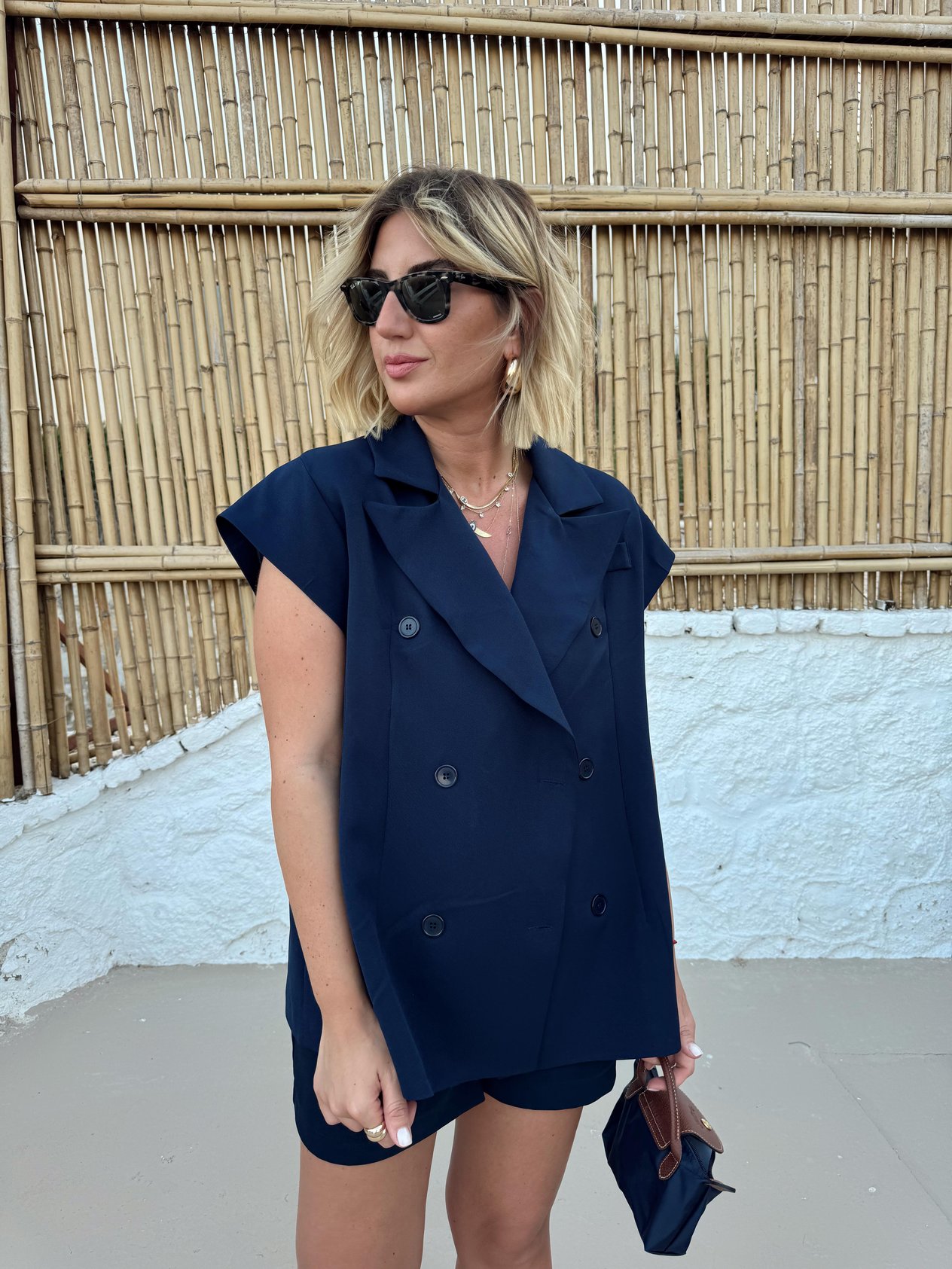 Orijinal Model Lacivert Blazer Yelek