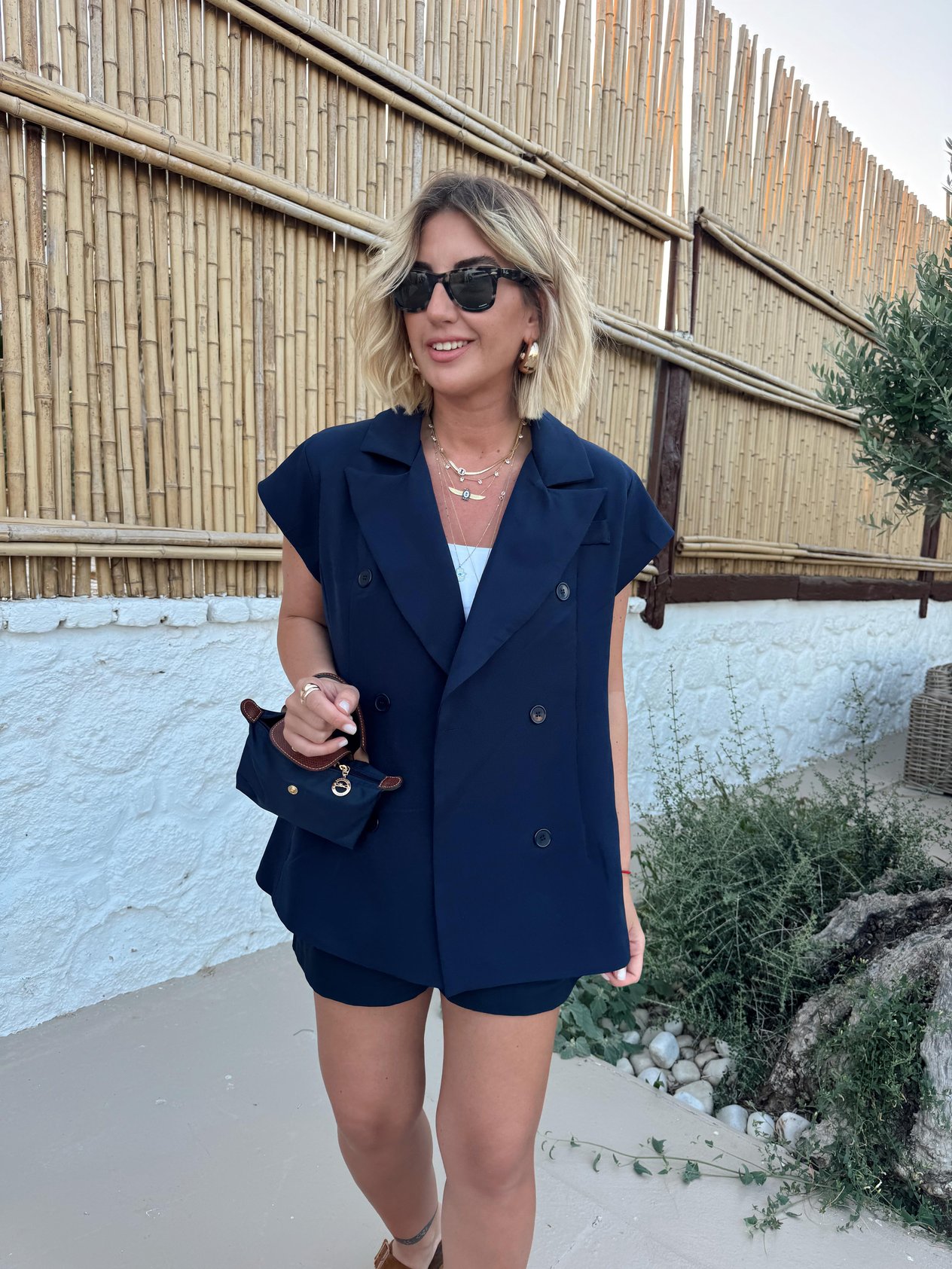 Orijinal Model Lacivert Blazer Yelek