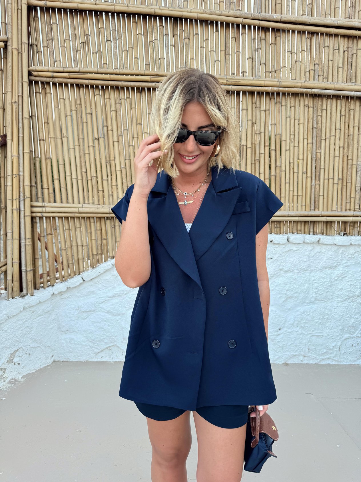 Orijinal Model Lacivert Blazer Yelek