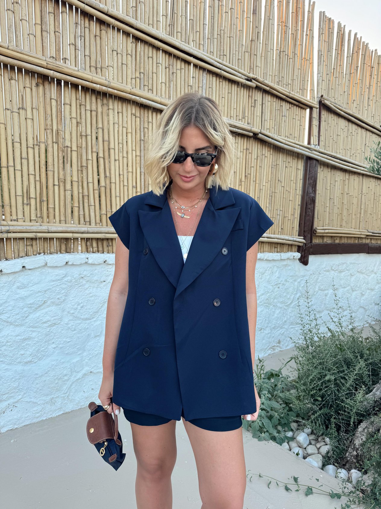 Orijinal Model Lacivert Blazer Yelek