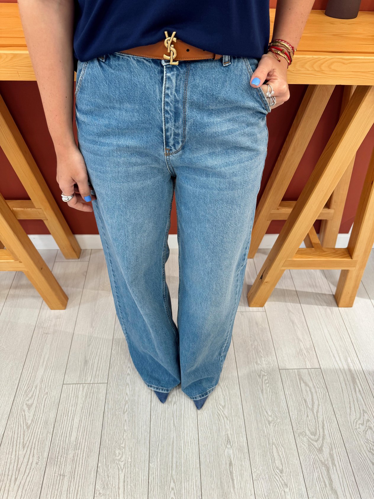 Orjinal Marka Mavi Baggy Jean Pantolon