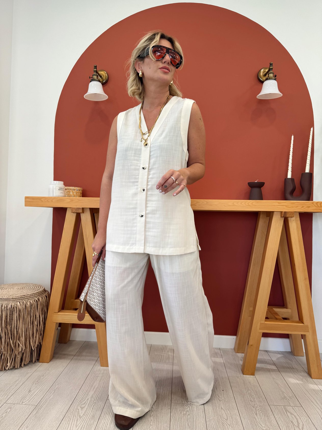 Orjinal Model Bej Keten Takım