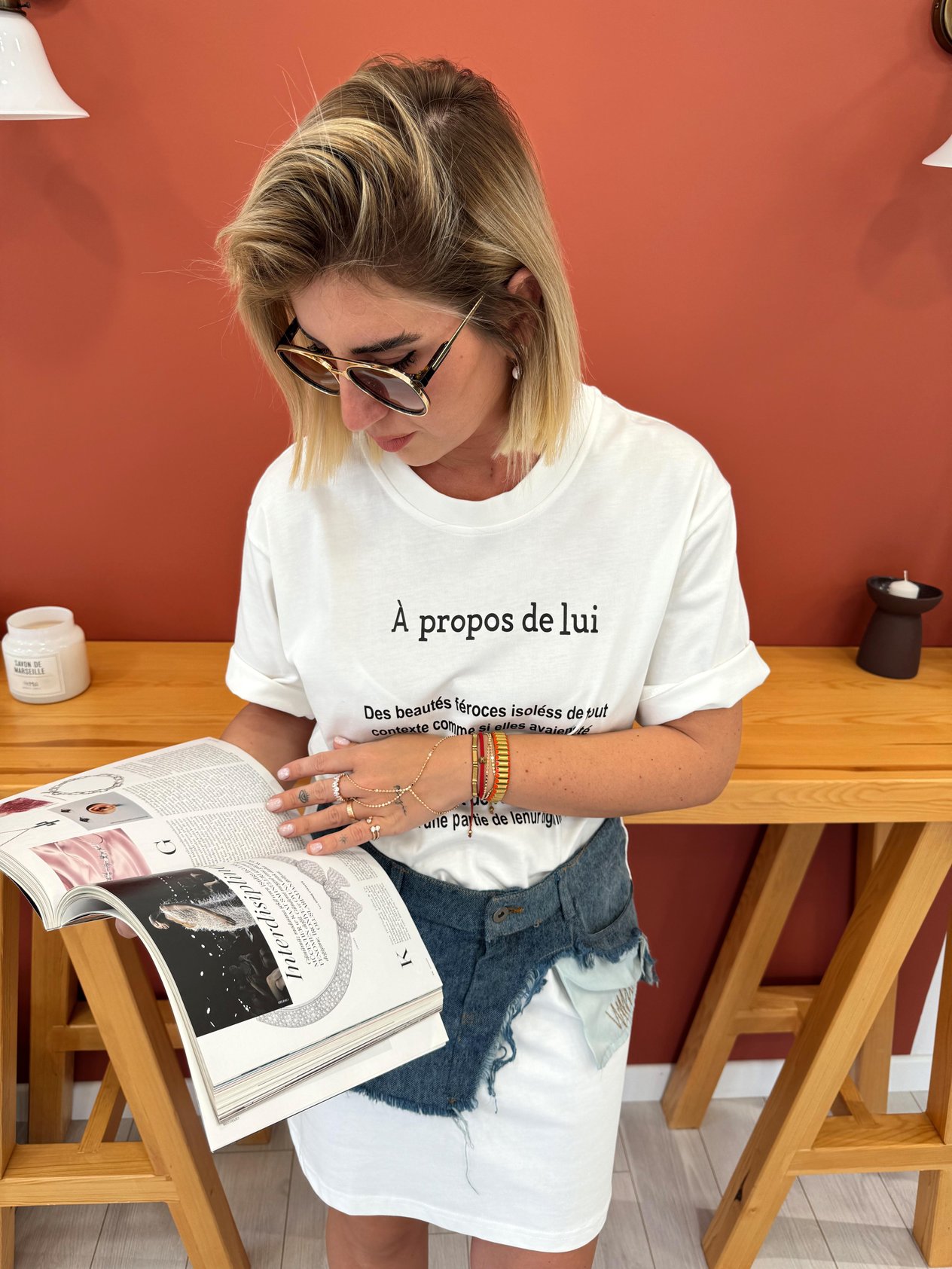 Orjinal Model Denim Mix Ekru Penye Elbise