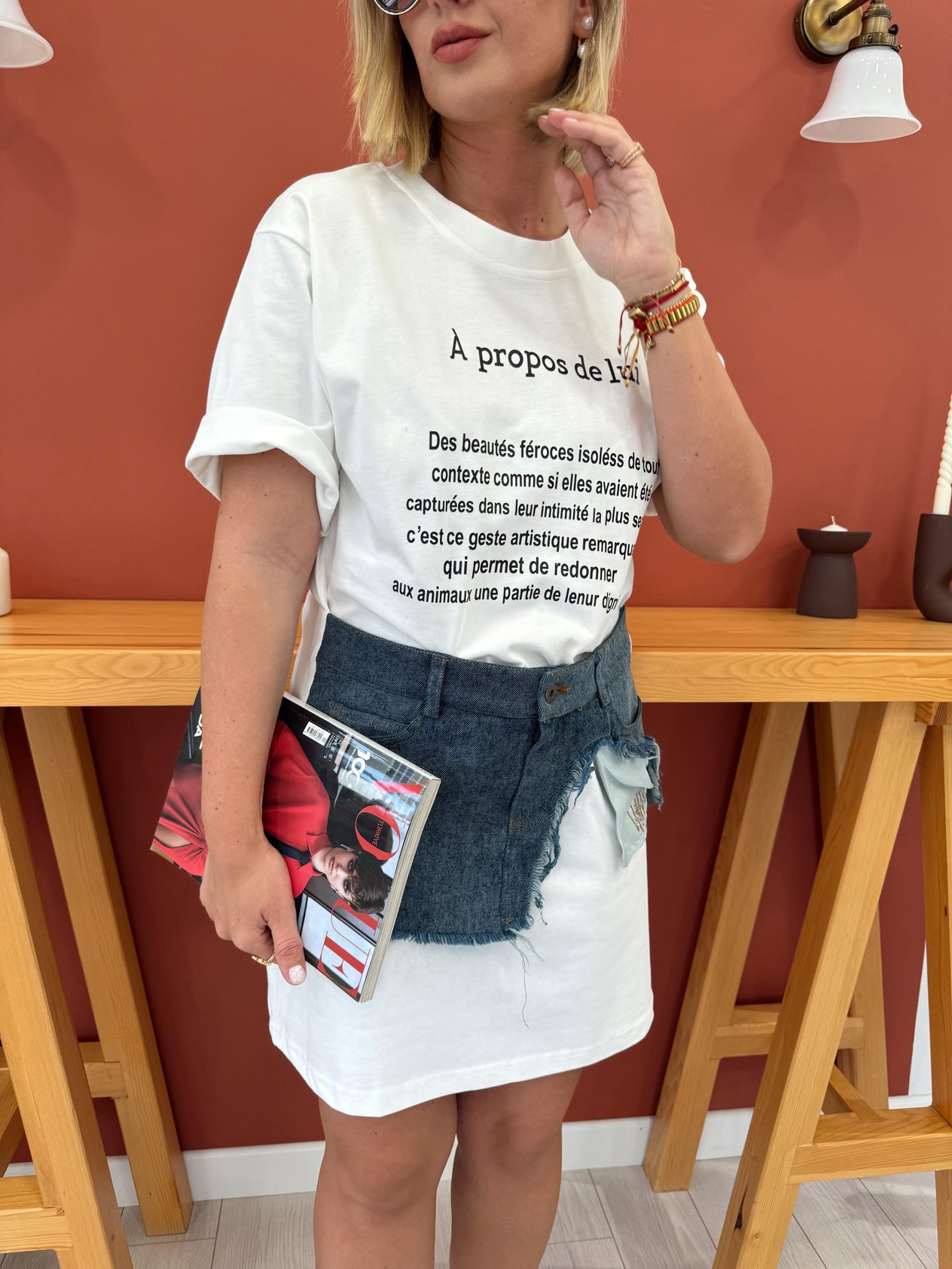 Orjinal Model Denim Mix Ekru Penye Elbise