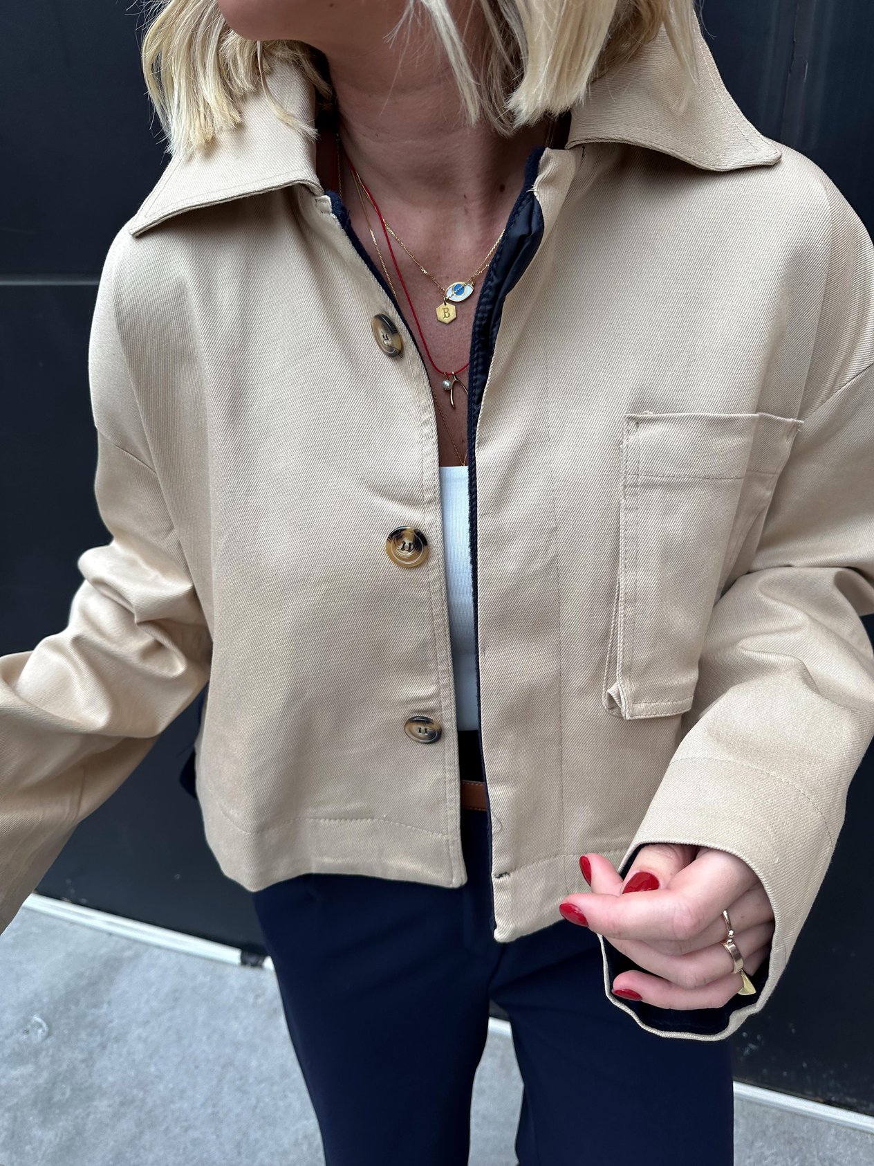 Orjinal Model Gabardin Detaylı Tasarım Ceket