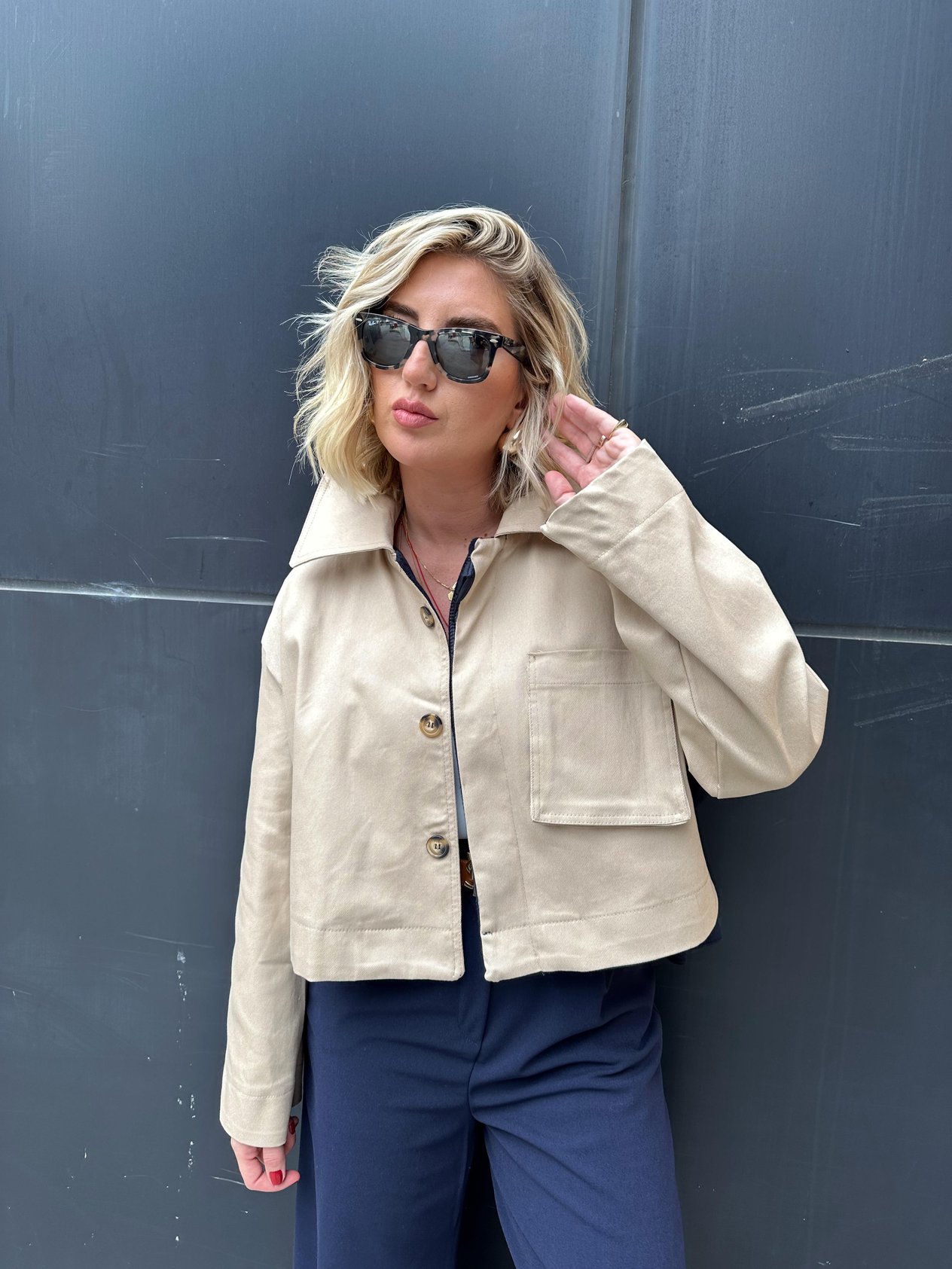 Orjinal Model Gabardin Detaylı Tasarım Ceket