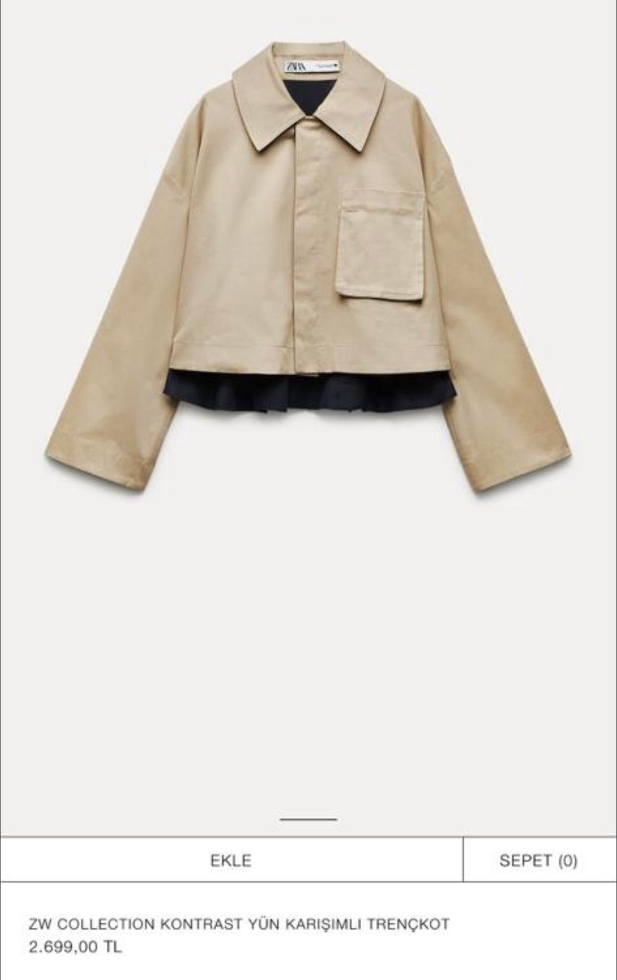 Orjinal Model Gabardin Detaylı Tasarım Ceket