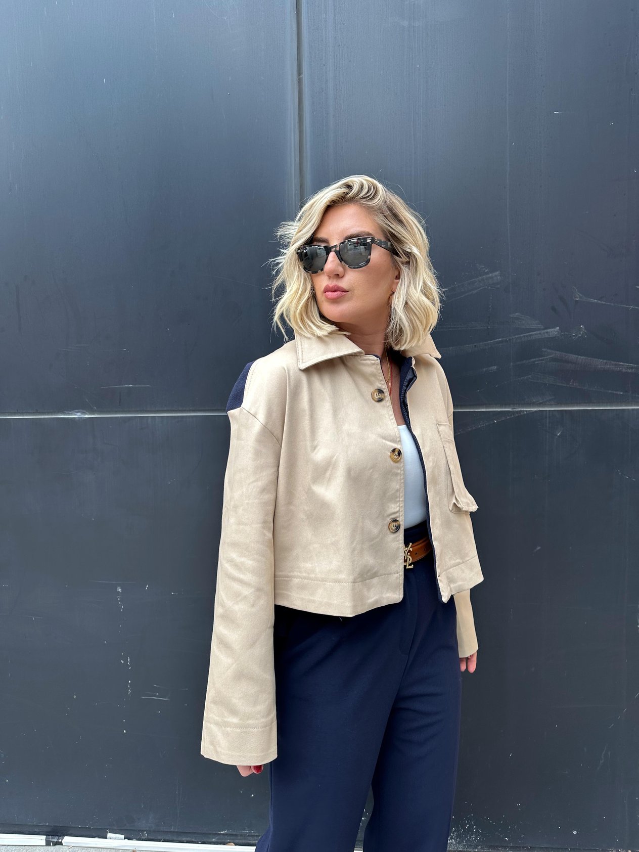 Orjinal Model Gabardin Detaylı Tasarım Ceket