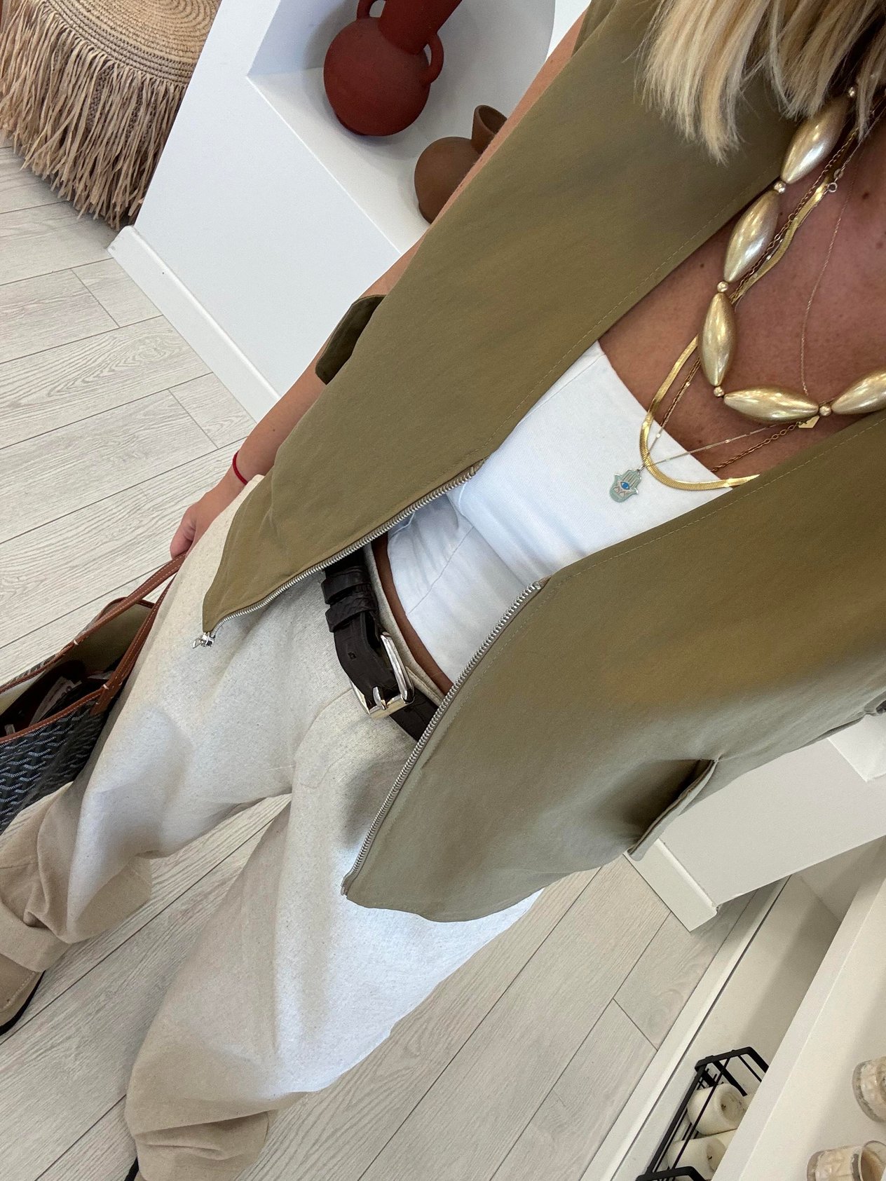 Orjinal Model Haki Fermuarlı Yelek